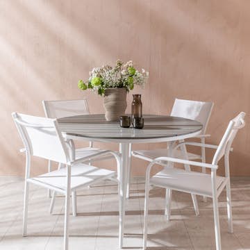 Spisegruppe Venture Home Break 120 med 4 st Santorini Stoler