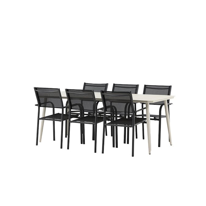 Spisegruppe Venture Home Lina med 6 Santorini Stoler