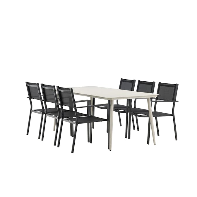 Spisegruppe Venture Home Lina med 6 Copacabana Stoler
