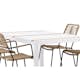 Spisegruppe Venture Home Togo 150x100 cm med 4 Lindos Stoler med Armstøtte