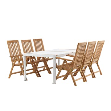 Spisegruppe Venture Home Togo 200x100 cm med 6 Kenya Stoler