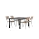 Spisegruppe Venture Home Togo 150x100 cm med 4 Lindos Stoler med Armstøtte