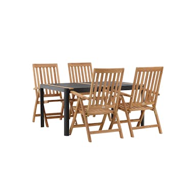 Spisegruppe Venture Home Togo 150x100 cm med 4 Kenya Stoler