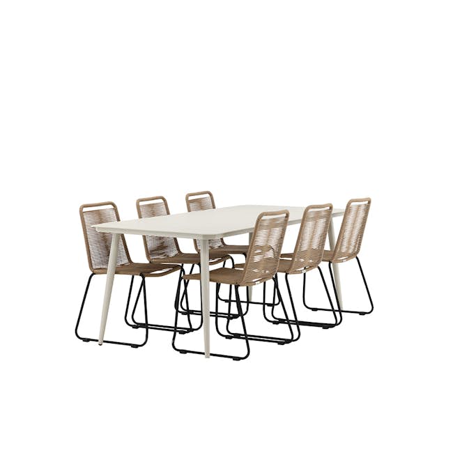 Spisegruppe Venture Home Lina med 6 Black Stoler