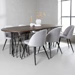 Spisegruppe furniture/fashion Stone med 6 Velvet Stoler