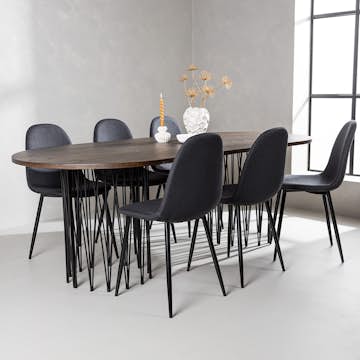 Spisegruppe furniture/fashion Stone med 6 Polar Stoler