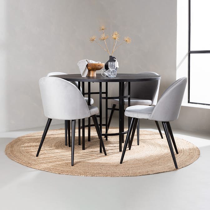 Spisegruppe Venture Home Copenhagen med 4 Velvet Stoler