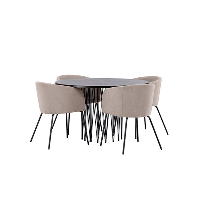 Spisegruppe Venture Home Stone Ø120 cm med 4 Berit Stoler