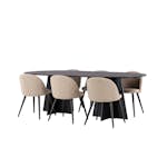 Spisegruppe Venture Home Bootcut Oval med 6 Velvet Stoler