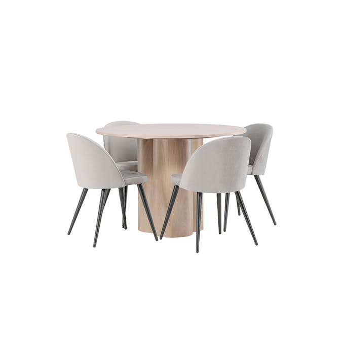 Spisegruppe Venture Home Olivia med 4 Velvet Stoler