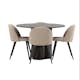 Spisegruppe Venture Home Olivia med 4 Velvet Stitches Stoler