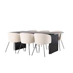 Spisegruppe Venture Home Vail med 6 Berit Stoler Fløyel