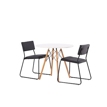 Spisegruppe Venture Home Danburi Ø 60 cm med 2 Kenth Stoler
