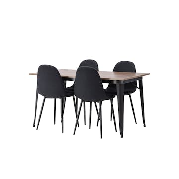 Spisegruppe Venture Home Tempe 140 cm med 4 Polar Stoler