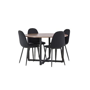 Spisegruppe Venture Home Durango Ø 120 cm med 4 Polar Stoler