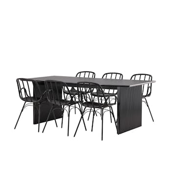 Spisegruppe Venture Home Vail med 6 Dyrön Stoler