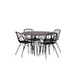 Spisegruppe furniture/fashion Stone round Ø 120 cm med 4 Dyrön Stoler