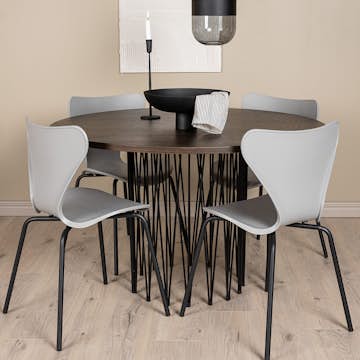 Spisegruppe furniture/fashion Stone med 4 Estes Stoler