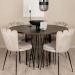 Spisegruppe furniture/fashion Stone Ø120 cm med 4 Limhamn Light Stoler