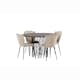 Spisegruppe furniture/fashion Stone Ø120 cm med 4 Limhamn Light Stoler