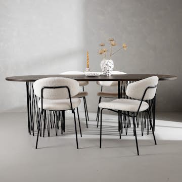 Spisegruppe furniture/fashion Stone med 4 Chico Stoler