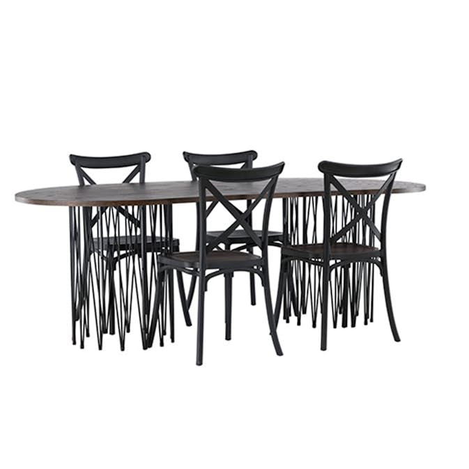 Spisegruppe furniture/fashion Stone med 4 Crosett Stoler