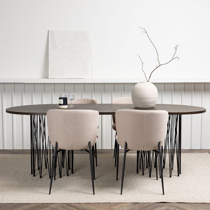 Spisegruppe Venture Home Stone med 4 Modesto Stoler