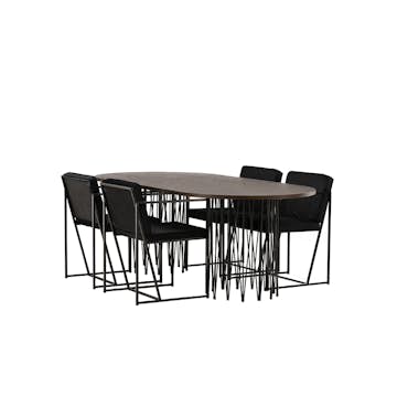 Spisegruppe furniture/fashion Stone Oval med 4 Richmond Stoler