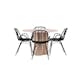Spisegruppe Venture Home Olivia Ø 110 cm med 4 Dyrön Stoler