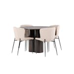 Spisegruppe Venture Home Olivia Ø 110 cm med 4 Modesto Stoler