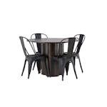 Spisegruppe Venture Home Olivia Ø 110 cm med 4 Tempe Stoler