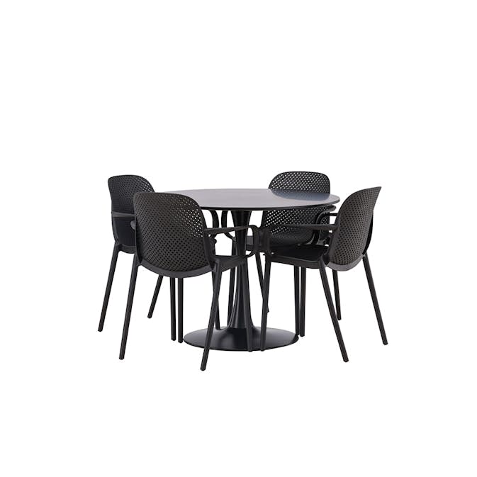 Spisegruppe Venture Home Glade Ø 100 cm med 4 Baltimore Stoler