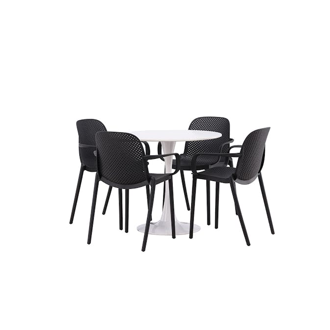 Spisegruppe Venture Home Danburi med 4 Baltimore Stoler