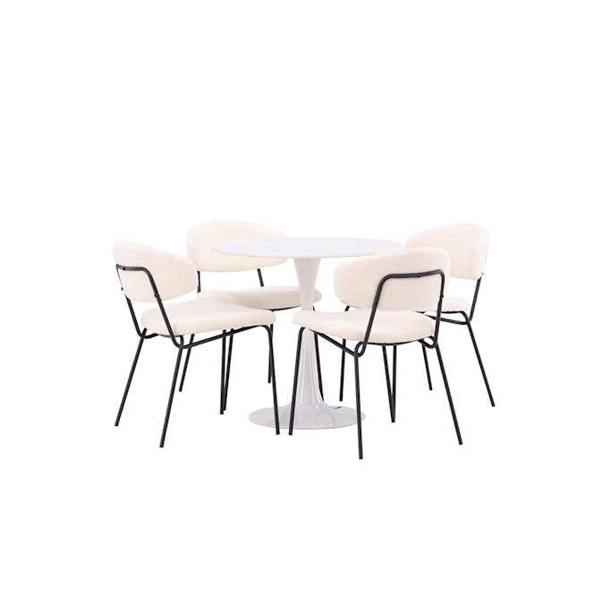 Spisegruppe Venture Home Danburi med 4 Chico Stoler