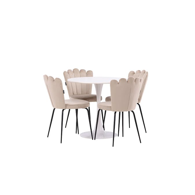 Spisegruppe Venture Home Danburi med 4 Limhamn Stoler