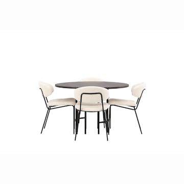 Spisegruppe Venture Home Copenhagen med 4 Chico Stoler