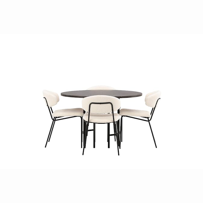 Spisegruppe Venture Home Copenhagen med 4 Chico Stoler