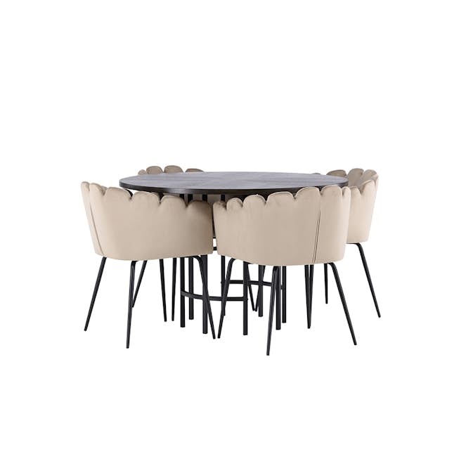 Spisegruppe Venture Home Copenhagen Ø 115 cm med 4 Limhamn Stoler