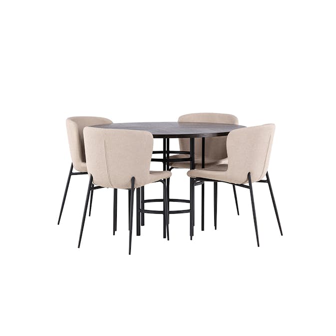 Spisegruppe Venture Home Copenhagen Ø 115 cm med 4 Modesto Stoler