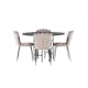 Spisegruppe Venture Home Copenhagen Ø 115 cm med 4 Limhamn Light Stoler Fløyel