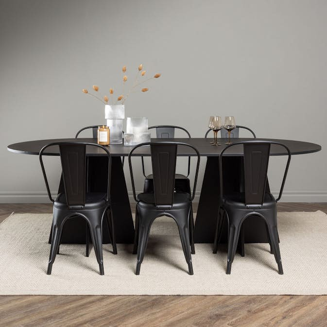 Spisegruppe Venture Home Bootcut Oval med 6 stk Tempe