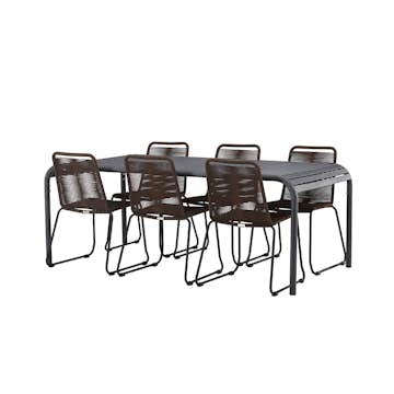 Spisegruppe Venture Home Borneo Bord med 6 Lindos Stoler