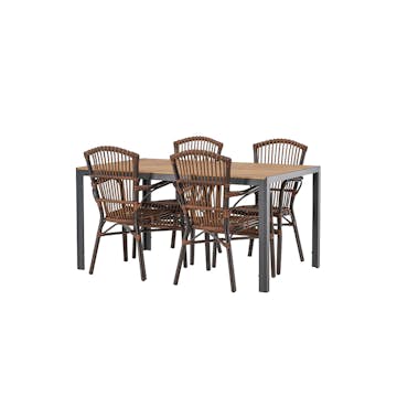 Spisegruppe Venture Home Break Bord med 4 Galera Stoler