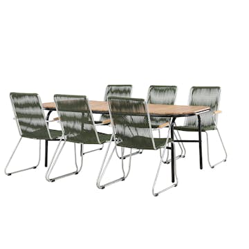 Spisegruppe Venture Home Holmbeck Bord med 6 Bois Stoler