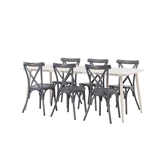 Spisegruppe Venture Home Lina Bord med 6 Tablas Stoler