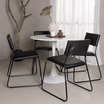 Spisegruppe Venture Home Hamden Ø80 cm med 4 Kenth Stoler