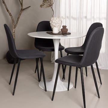Spisegruppe Venture Home Hamden Ø80 cm med 4 Polar Stoler