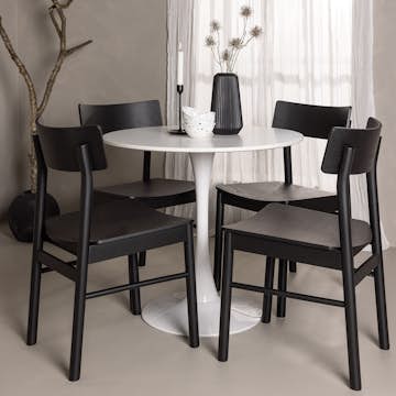 Spisegruppe Venture Home Hamden Ø80 cm med 4 Montros Stoler