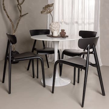 Spisegruppe Venture Home Hamden Ø80 cm med 4 Ursholmen Stoler