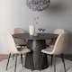 Spisegruppe Venture Home Lanzo Ø120 cm med 4 stk Polar Stoler